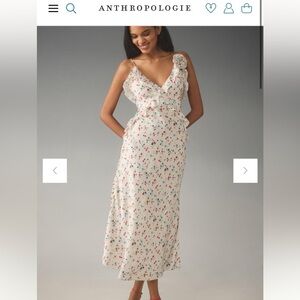 NWT ANTHROPOLOGIE BARDOT RUFFLE WHITE DRESS